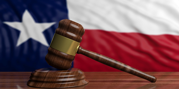 Gavel with Texas flag